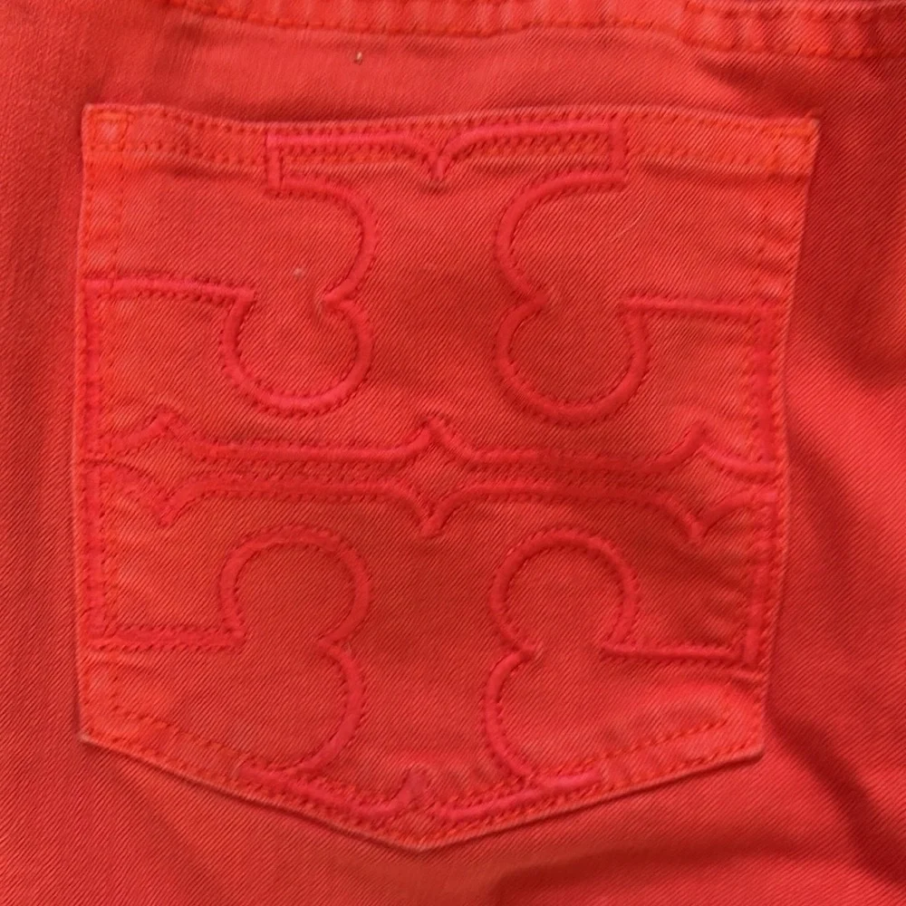 Tory Burch   Jeans  cropped/ankle pants  orange  embroidered back pocket logos
